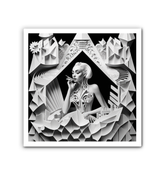 Glam Rock Glitter Canvas displayed in living room.